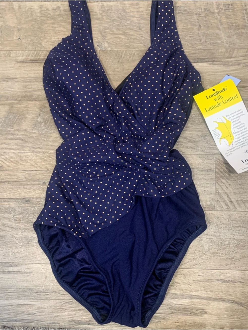 VTG Longitude One Piece Polka Dot Swimsuit - Picture 4 of 7